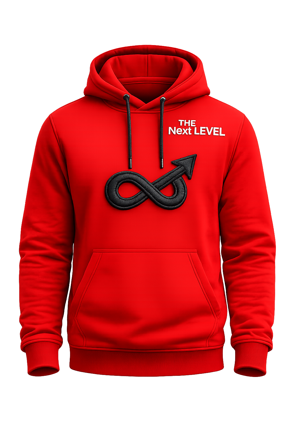 Sudadera The Next Level roja con logo infinito negro bordado